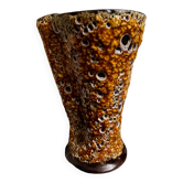 Art deco enamelled terracotta vase
