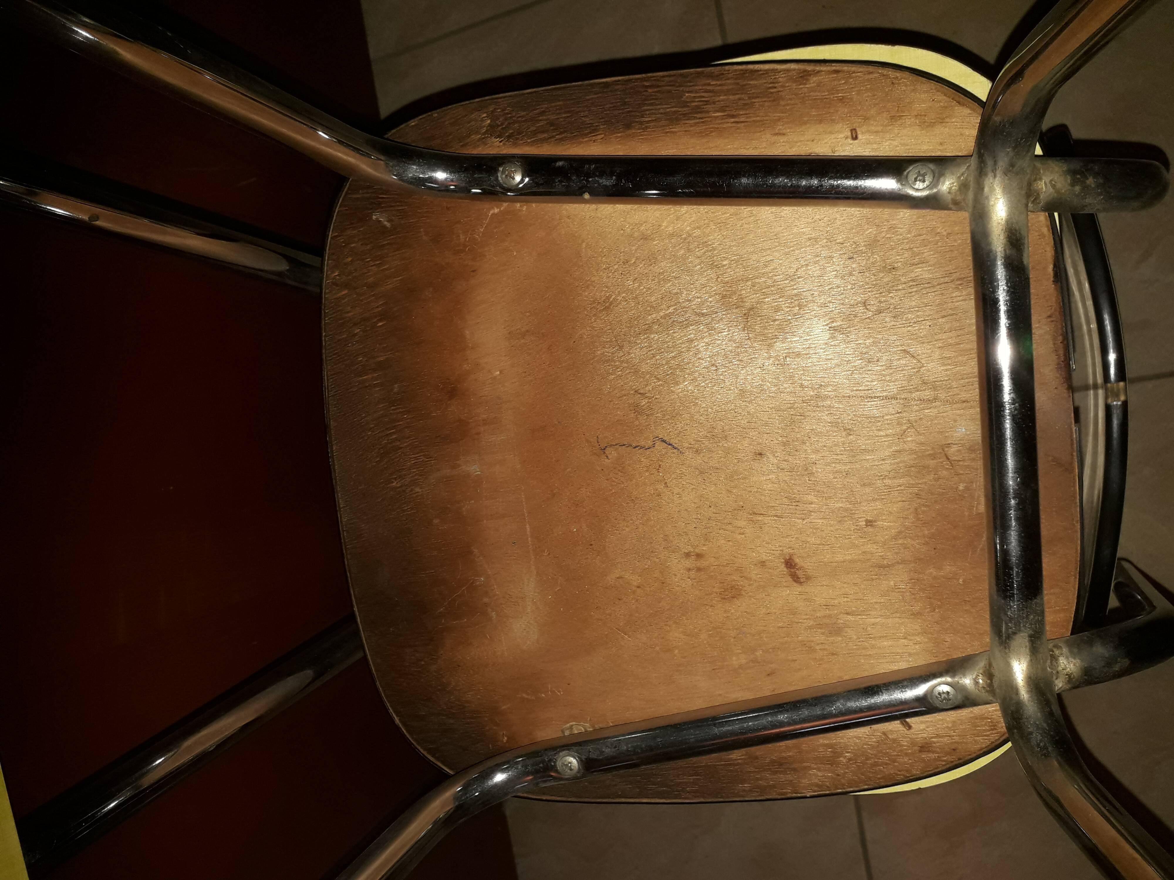 Paire de chaises en formica jaune  vintage