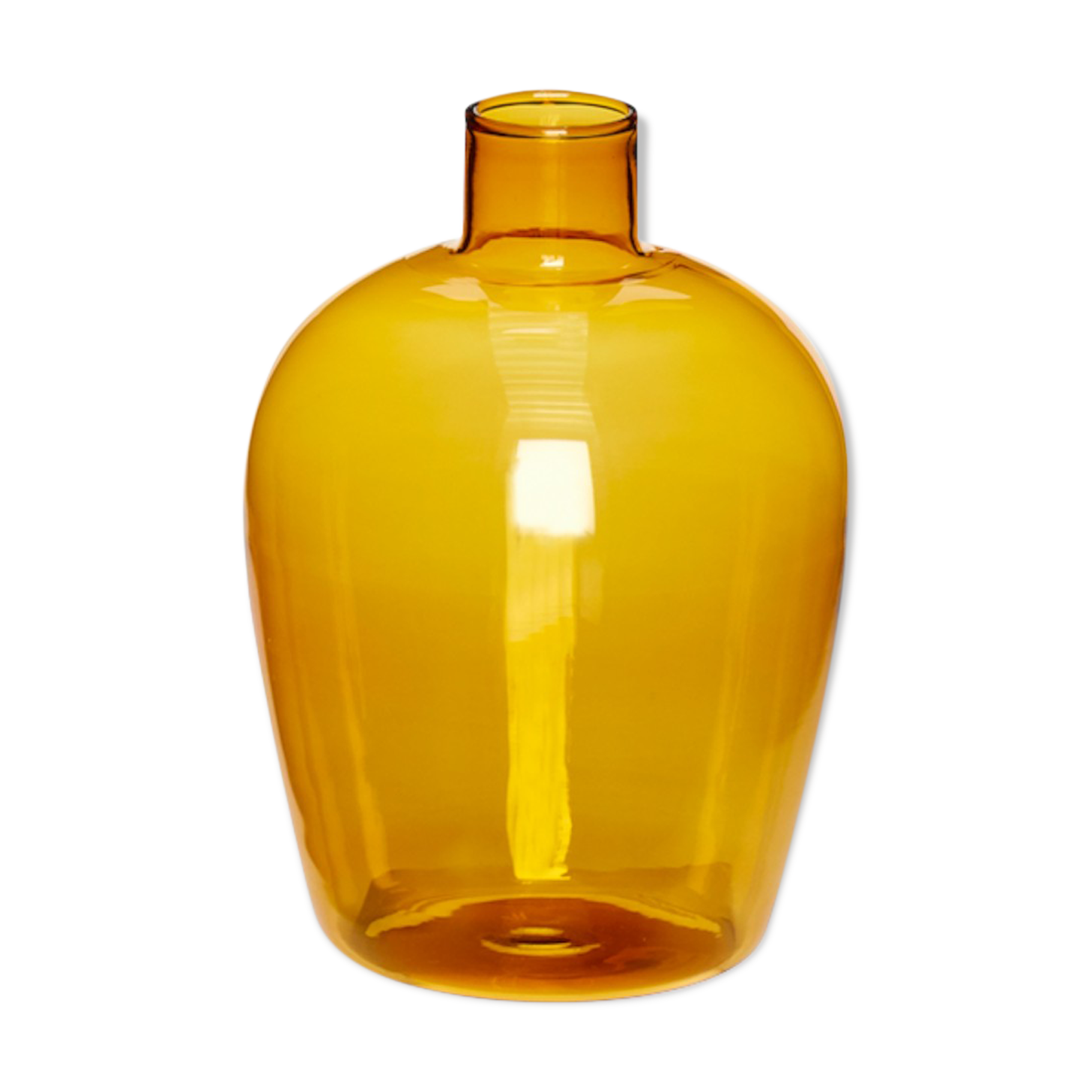 Yellow glass vase 11cm