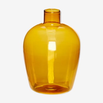 Vase en verre jaune 11cm