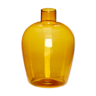Yellow glass vase 11cm