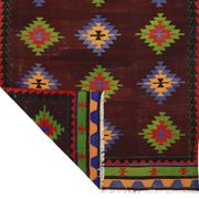 Turkish Kilim Yuruk Vintage 175x315 cm Geometric Red Green Purple