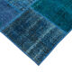 Handmade anatolian vintage 202 cm x 300 cm blue patchwork carpet