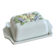 Large vintage faience butter dish and barbotine with fruit motif - Gerber Prestige
