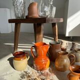 Two-tone brown ceramic wine pitcher H: 24cm