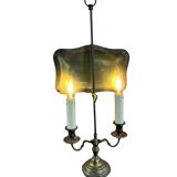 Two-light bronze table lamp