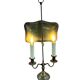 Two-light bronze table lamp