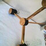 50s brass and glass chandelier