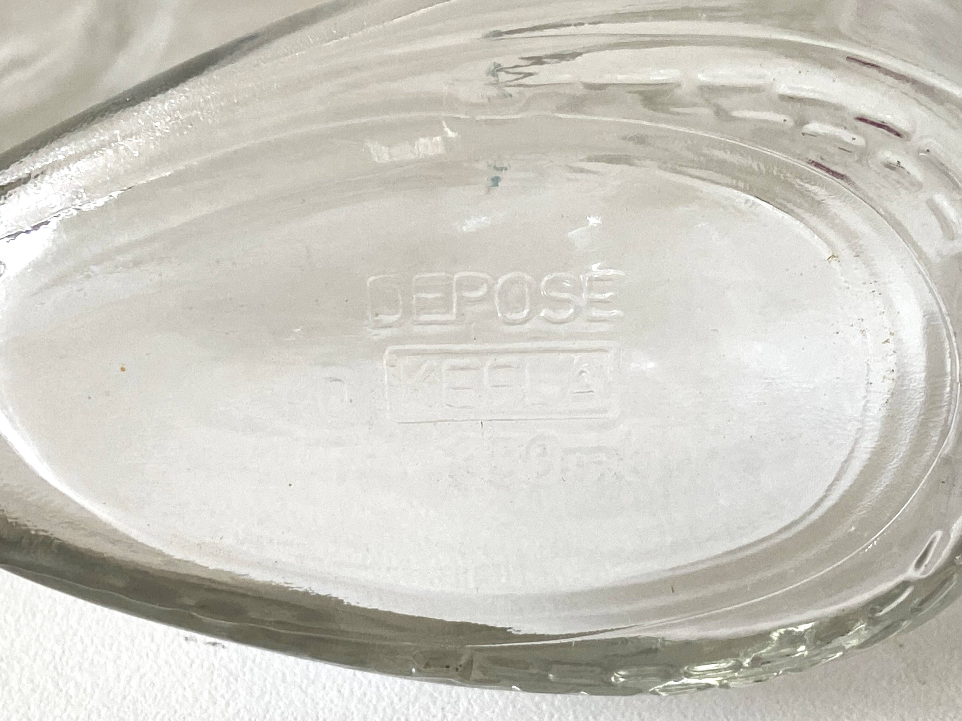 2 bottles vintage glass flacons registered model kefla france high heels