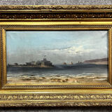 Laurent Adenot (1848-1929) huile sur toile figurant un paysage de mer vers 1880