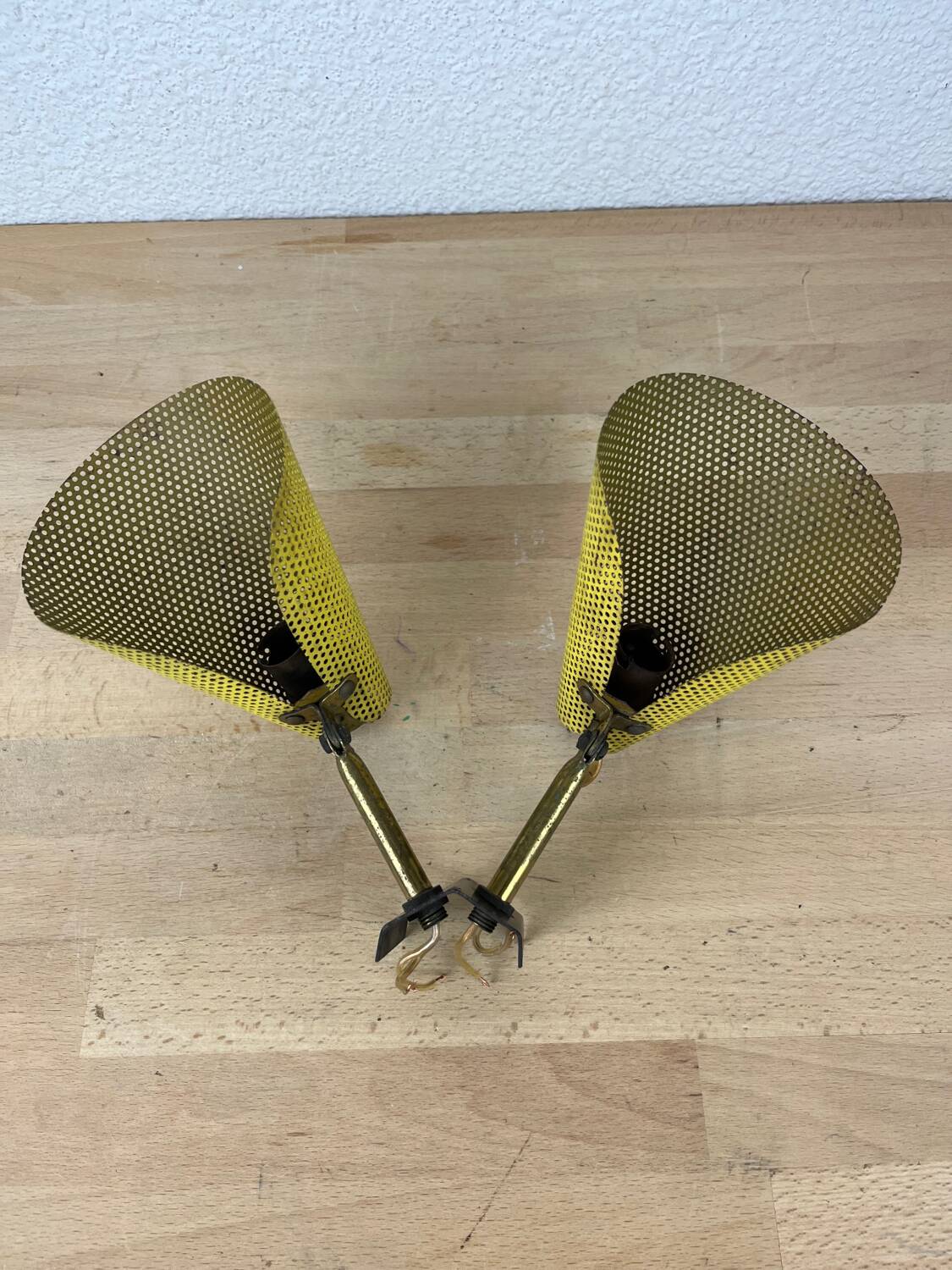 1950s perforated metal wall light