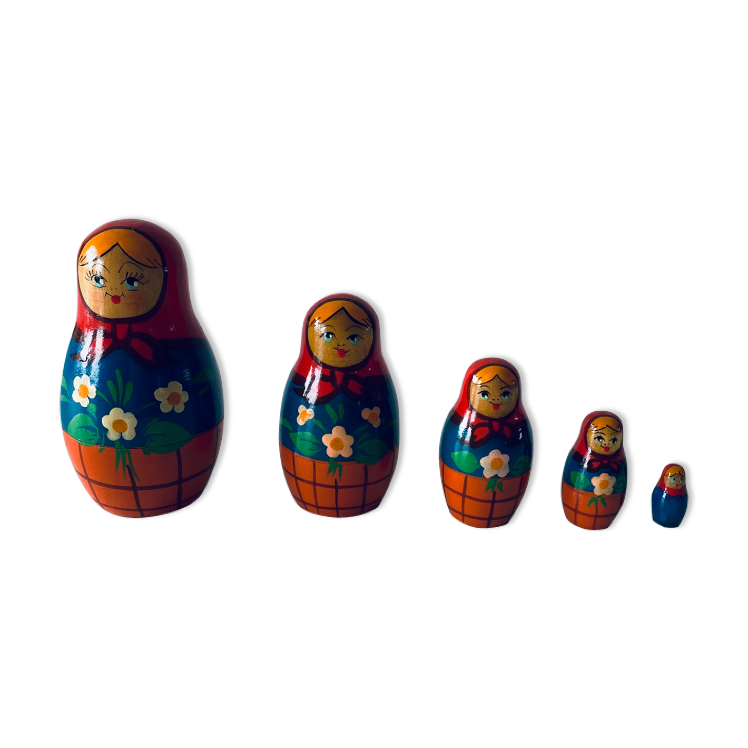 Ancient Matriochka, vintage Russian dolls