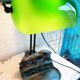 Banker's lamp with dog