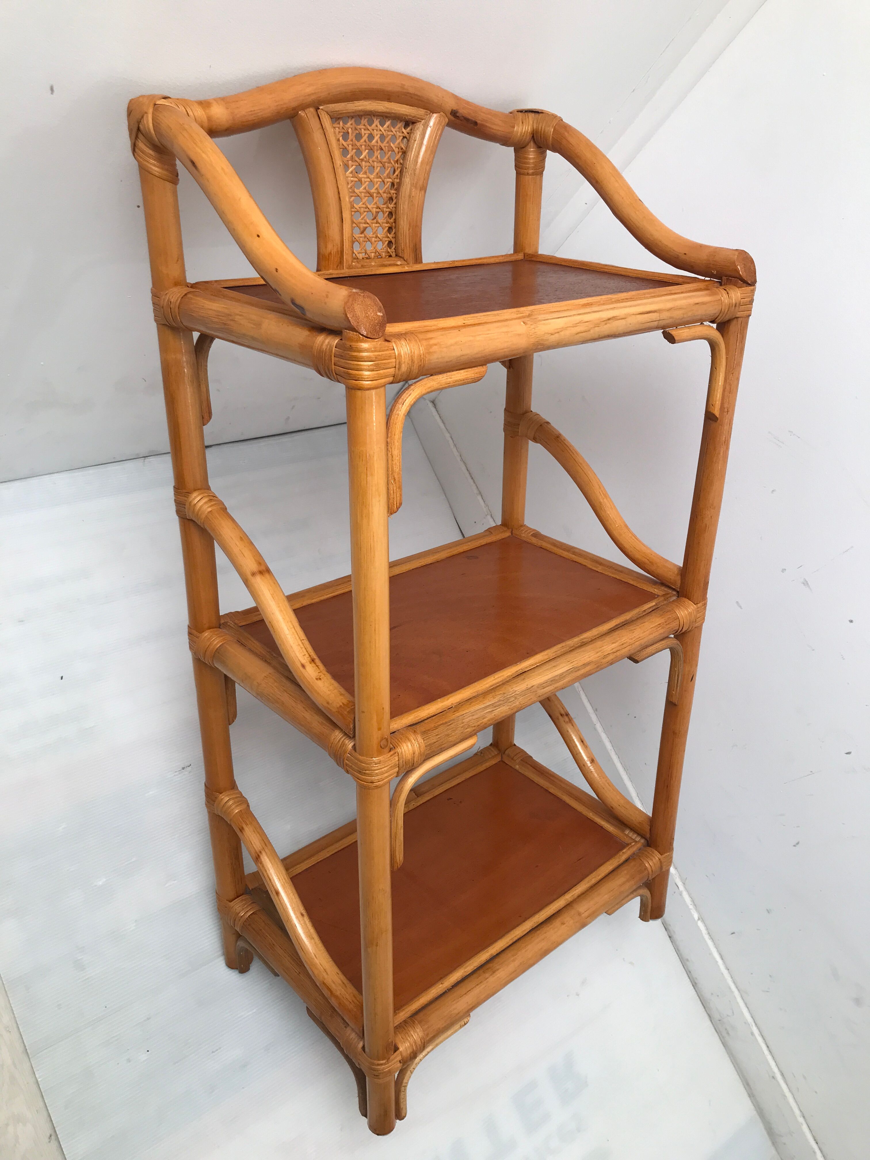 Etagère en bambou 3 niveaux vintage