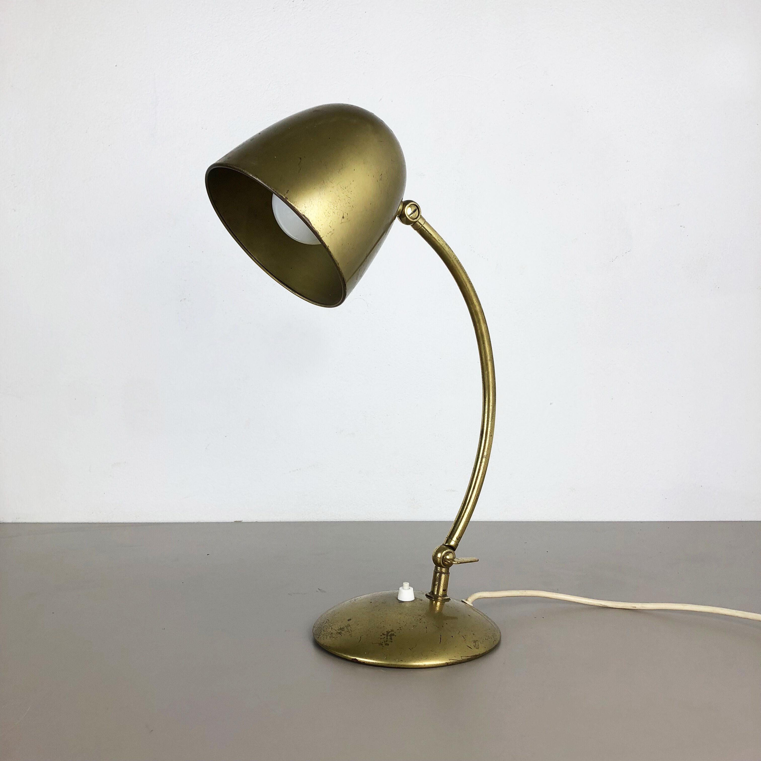 Original modernist brass metal table light made by Cosack attributed, Germany