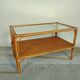Glass and rattan coffee table