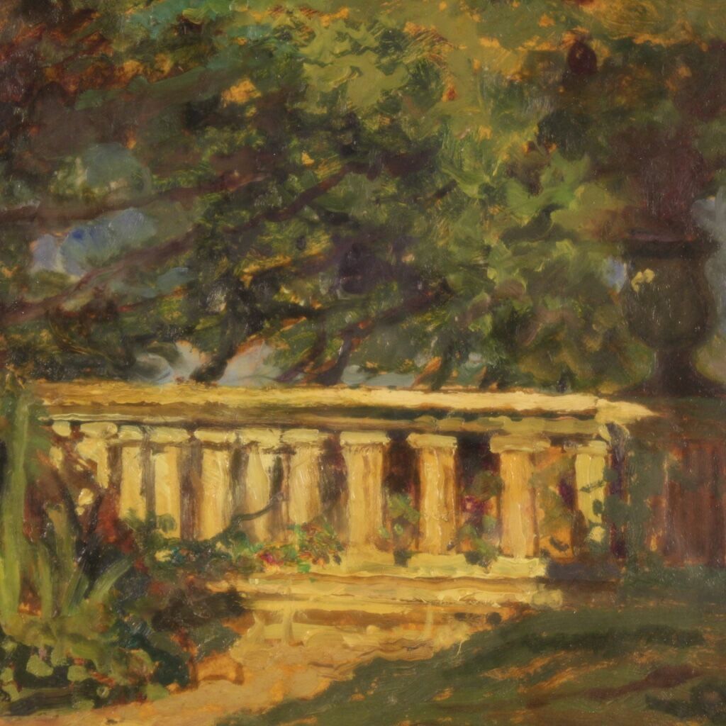 Italian landscape painting in Impressionist style from 20th century