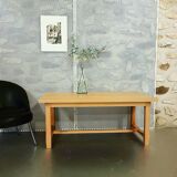 Low farm table in waxed solid wood