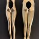Pair of nutcrackers or anthropomorphic hazelnuts in bronze