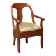 Antique Charles X armchair in walnut and fabric, Italy, mid-19th century.