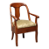 Antique Charles X armchair in walnut and fabric, Italy, mid-19th century.