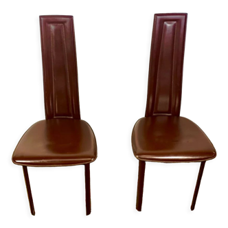 2 total leather chairs stamped dad
