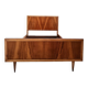 Mid Century Teak Wood Bed Frame, Spain, 1950s