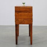 Danish mid-century unfolding sewing box in wood and brass, 1960s