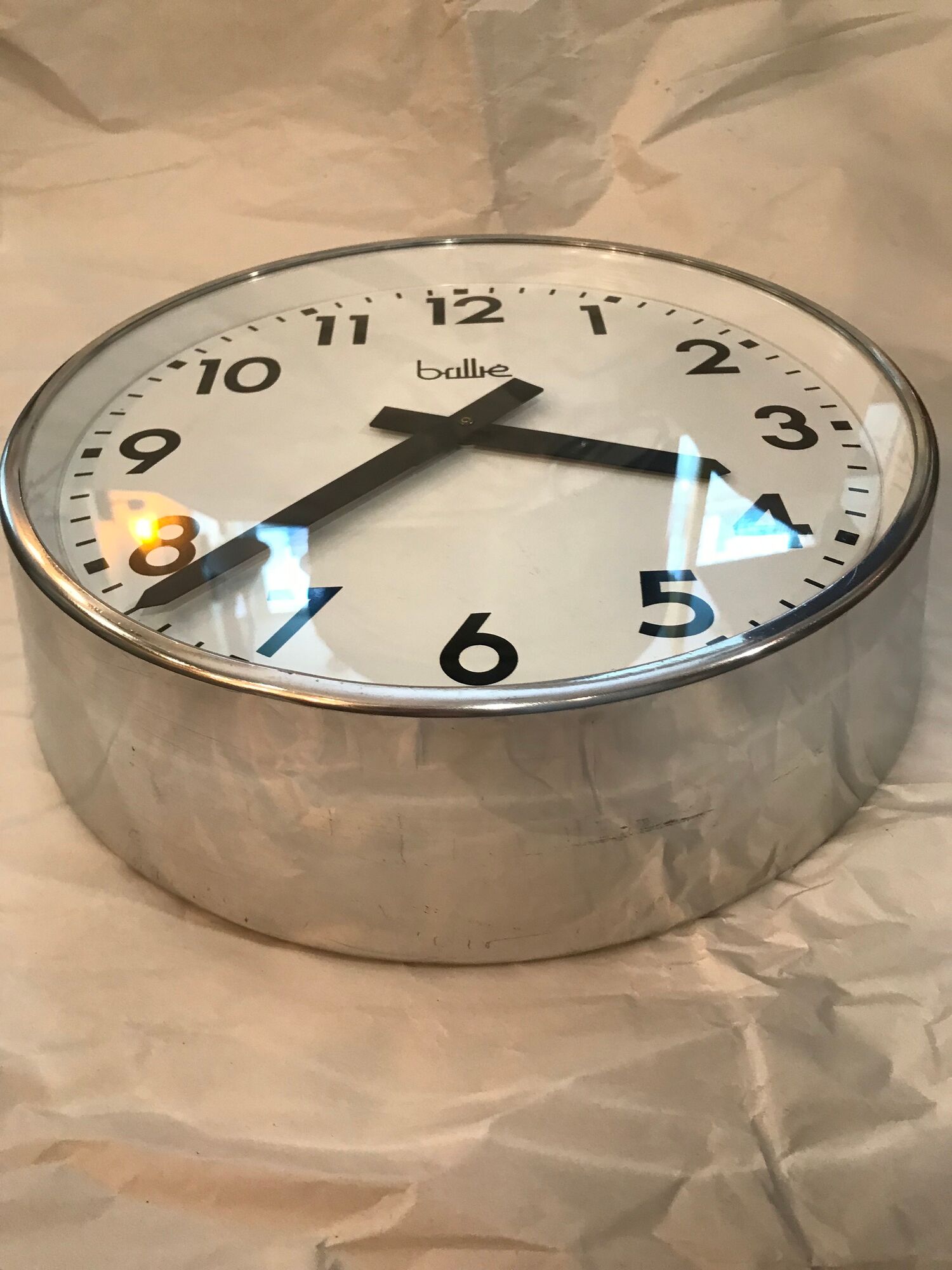 Brillie industrial clock 30 cm works vintage