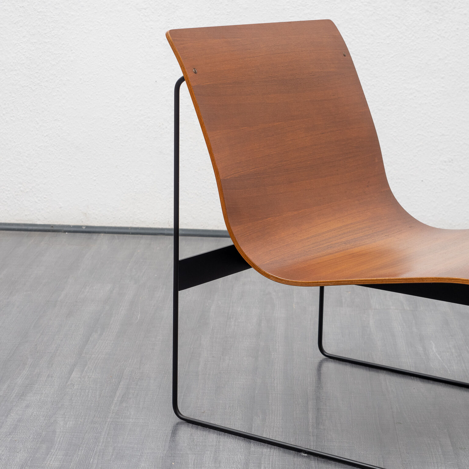 Wooden and metal design armchair, Gonter Renkel, Rego Möbel