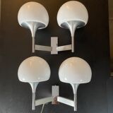 Paire d'applique double feux de Sciolari, Italie 1960