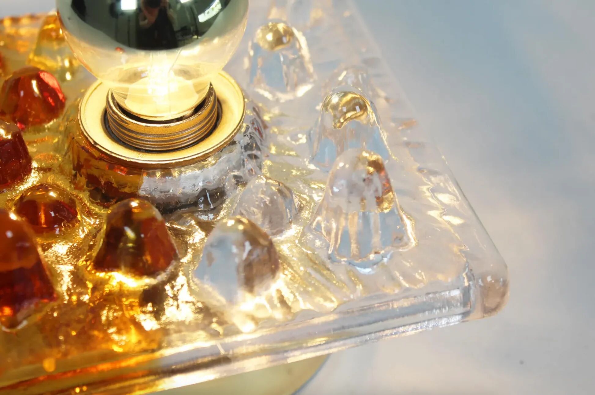 Pair of Murano glass wall lamps by AV Mazzega