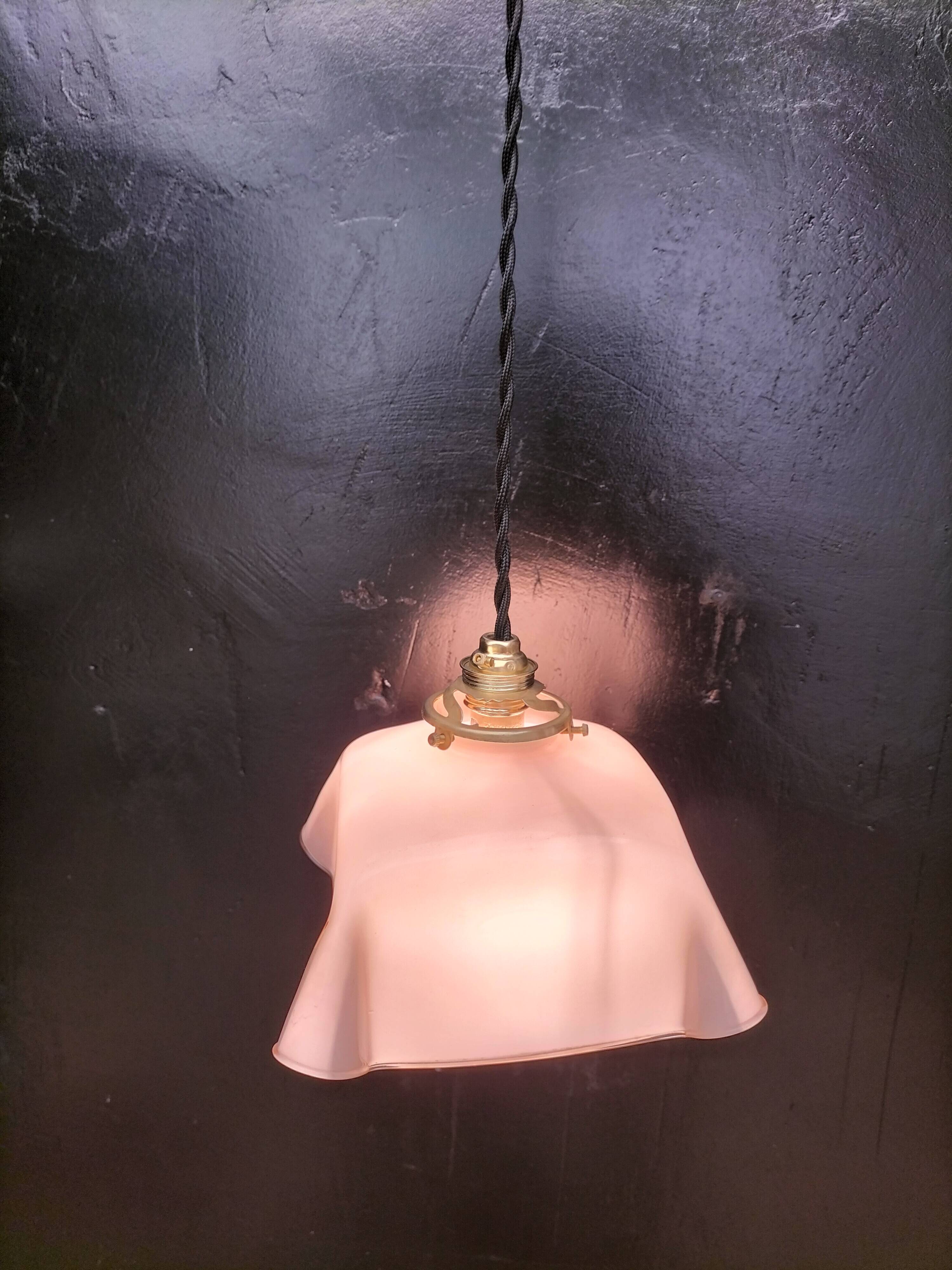 Pink opaline pendant light