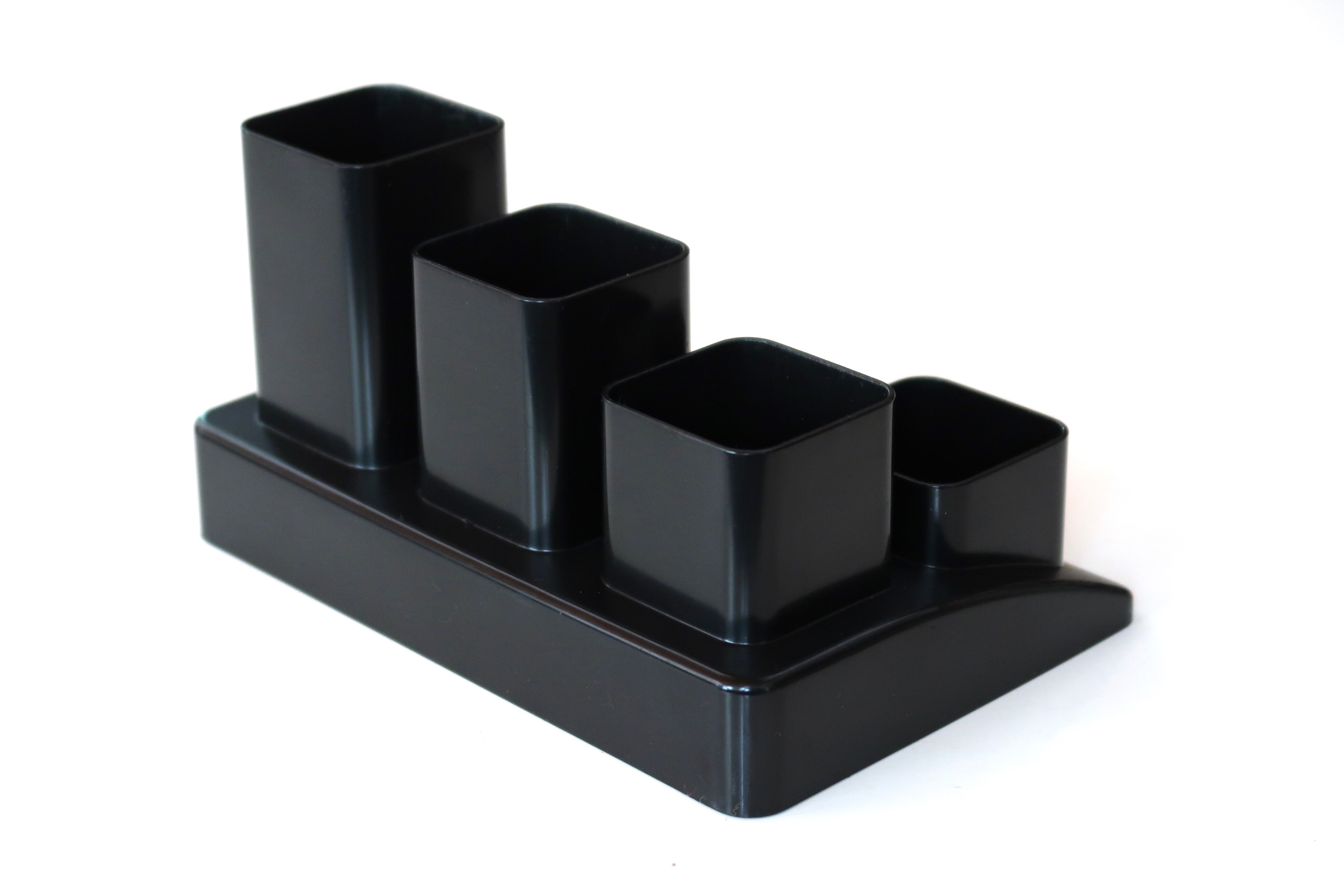 Rotho black pencil pot, 80s