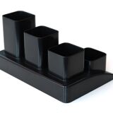 Rotho black pencil pot, 80s