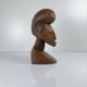 Hand-carved female bust in black wood, Baoulé style, 1960/90