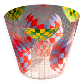 Vaserely inspired Kamenicky senov glassworks Tomas Hora glass vase glass