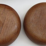 Pair hand crafted galatix teak bowls 1970s