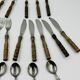 Vintage cutlery set 22 pieces wooden style handles