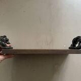 Vintage wooden and ceramic tray