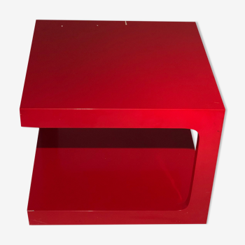 Coffee / side table lacquered red - vintage - 1970