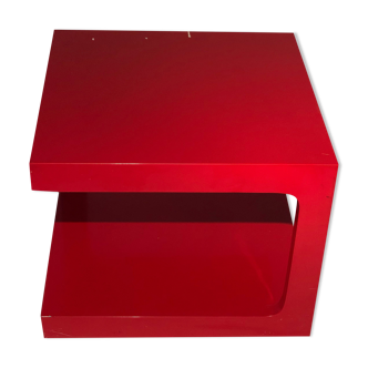 Coffee / side table lacquered red - vintage - 1970