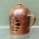 Signed enamelled stoneware lantern, Puisaye