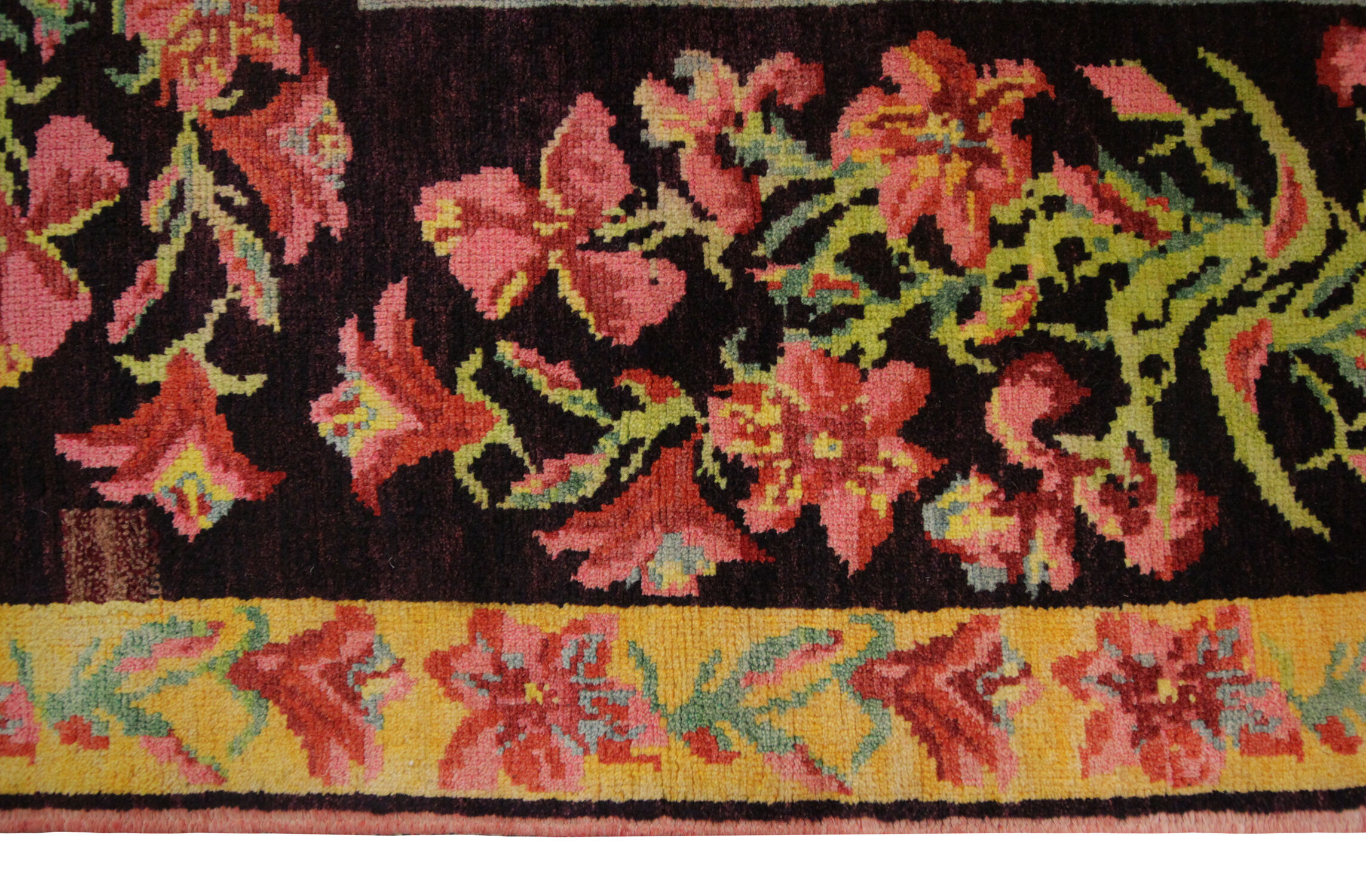 Handmade floral caucasian rug, 128x238cm