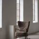 High-backed chaise longue in oak and lambswool, Danish Modern, Viggo Boesen, 1950s.