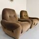 Lot of 2 cosy fabric armchairs, French design, vintage 1970s.