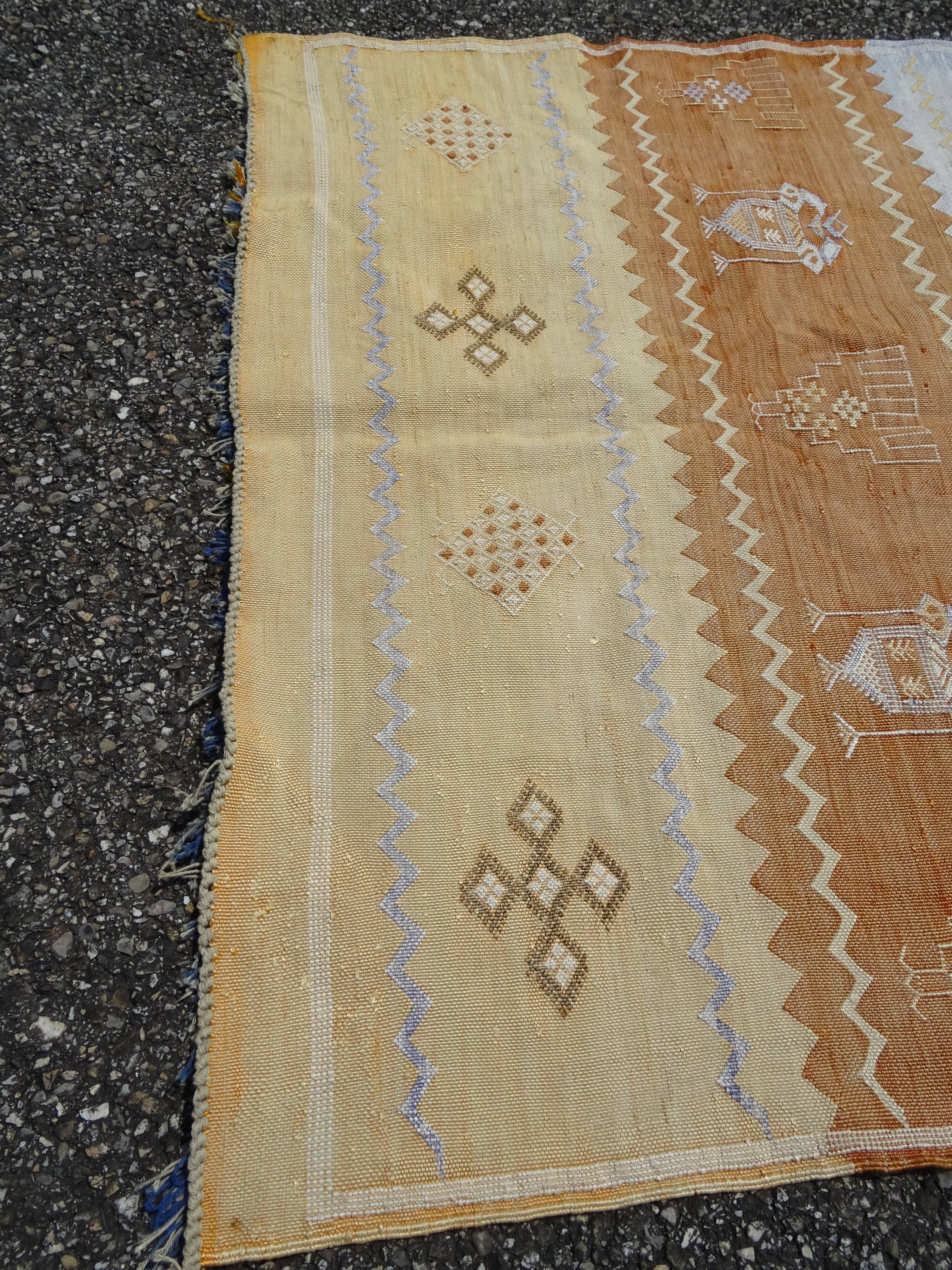 Berber carpet sabra Morocco plant fibers around 1960