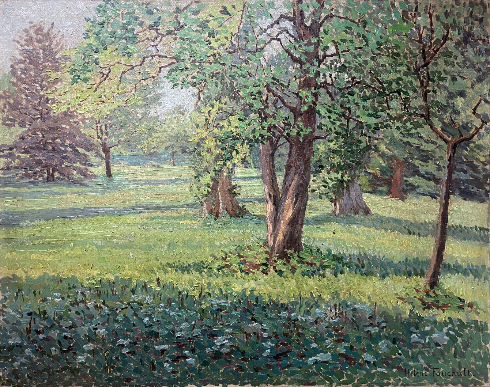 HST painting "Sunny Glade" Impressionism Hélène Foucault (1886-1959)