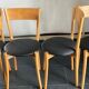 Set of 4 vintage pine dining chairs