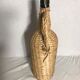 Demijohn bottle old woven wicker rattan + cove bottle vintage